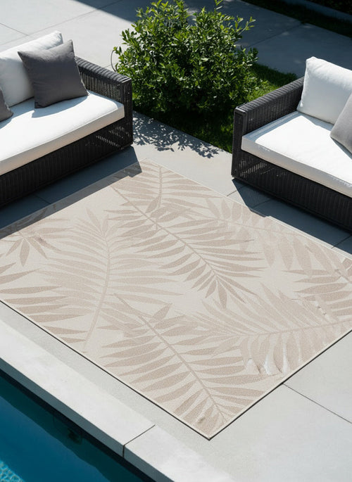 AFK Living vloerkleed Tulum - voor binnen en buiten - beige - 120 x 170 cm