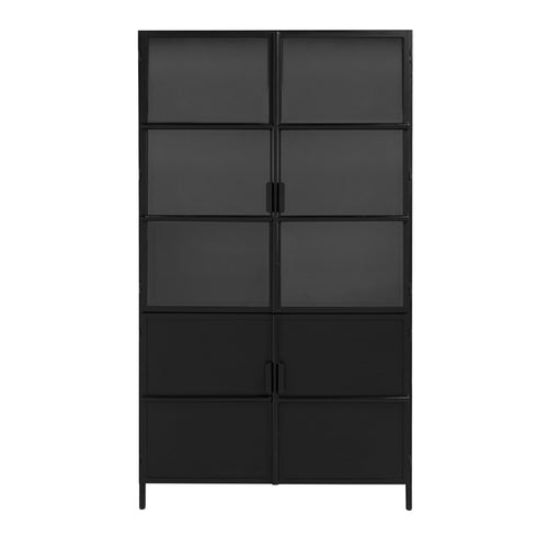 Giga Meubel Vitrinekast Tygo - Zwart Metaal - 120x40x210cm