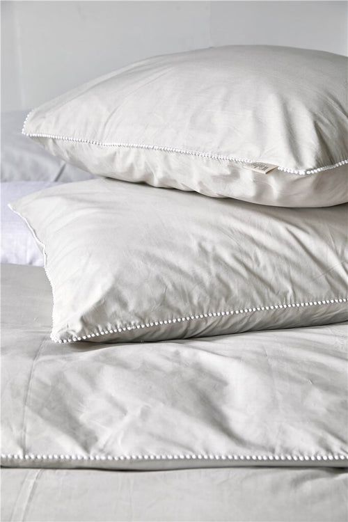 Walra - Dekbedovertrek Pretty Pom Pom - 140x220 cm - Naturel
