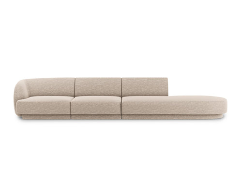 Micadoni Rechte bank Miley 4-zits, chenille, beige - 90x323x70cm