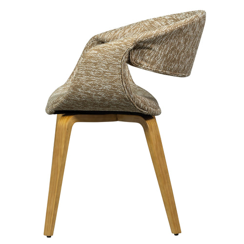 WOOOD eetkamerstoelen met houten naturel poot Yossi - Zand - Set van 2 - vtwonen shop