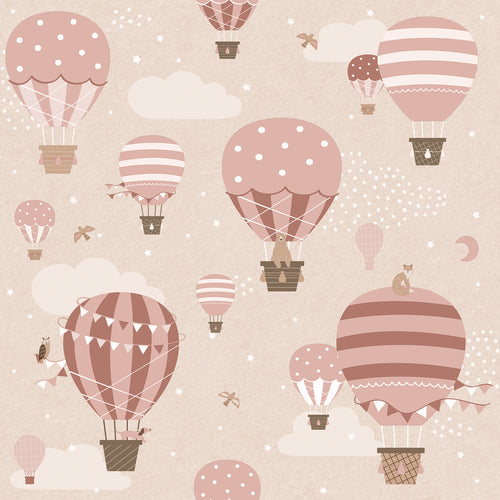 ESTAhome behang luchtballonnen roze - 50 x 900 cm - 131347 - vtwonen shop