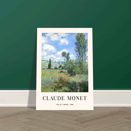 Artfulprints Poster met Lijst Claude Monet - View of Vétheuil II   - 30x40 cm - Groen