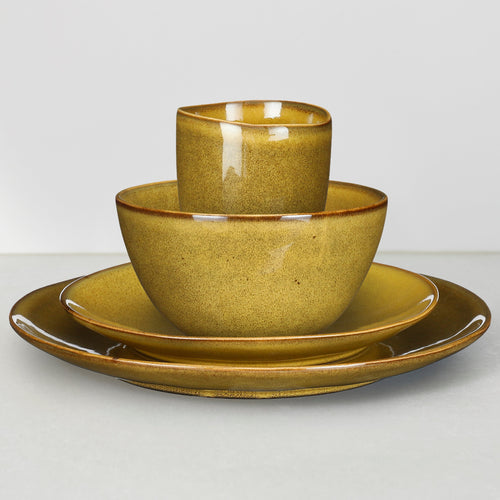 Mica Decorations Tabo Serviesset 4 Persoons - Oker - vtwonen shop