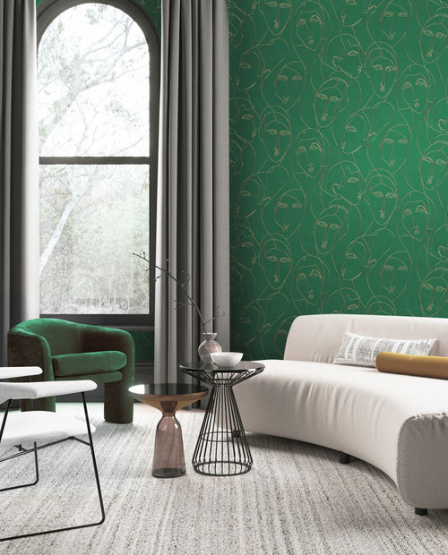Masureel behang grafisch motief groen - 53 cm x 10.05 m - 630026 - vtwonen shop