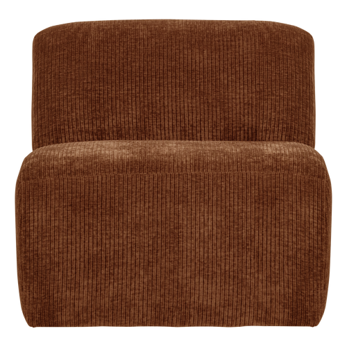 WOOOD 1-zits bank Mojo Base - Ribstof - Roestbruin - 74x84x97