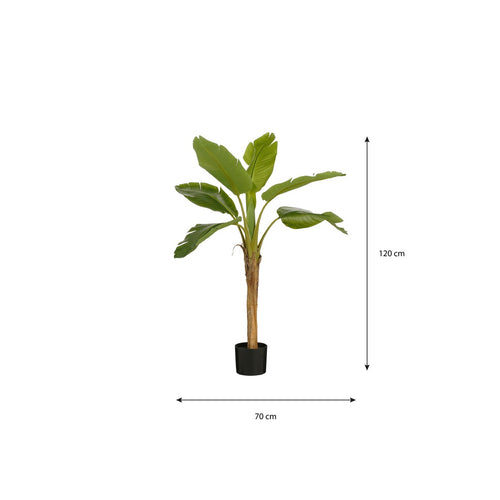 Mica Decorations Kunst Bananenplant - H120 x Ø70 cm - Groen