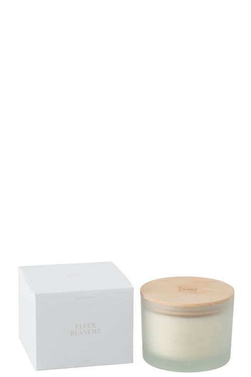 J-Line geurkaars Accords Essentiels - Fleur Blanche - wit - 28U