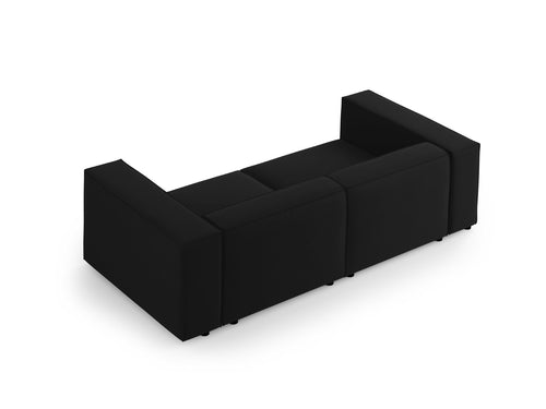 Cosmopolitan Design Bank Arendal 3-zits, flueel, zwart - 102x204x70cm