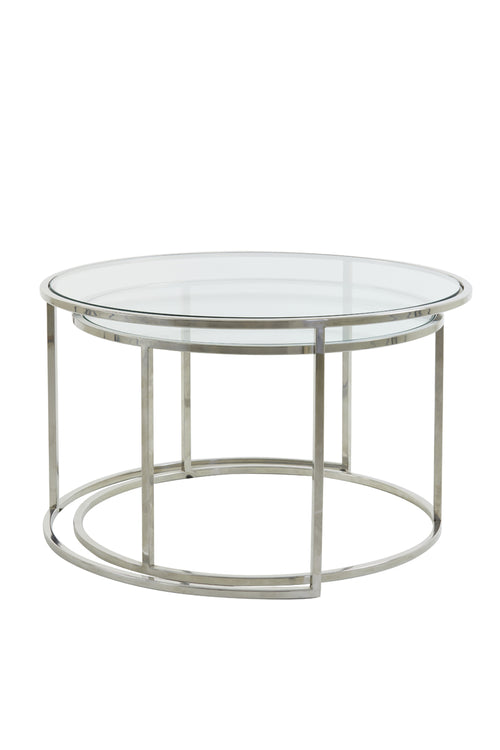 Light & Living salontafel DUARTE - Ø75x44cm - zilver - Set van 2 - vtwonen shop