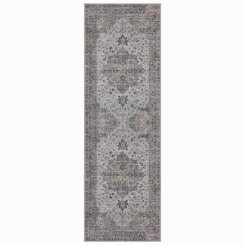 Mrcarpet Vintage Loper Vloerkleed wasbaar Beige/blauw Luca 80x250cm 80 x 250cm
