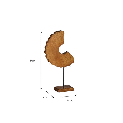 Mica Decorations Petra Woondecoratie - L39 x B21 x H8 cm - Mangohout - Bruin