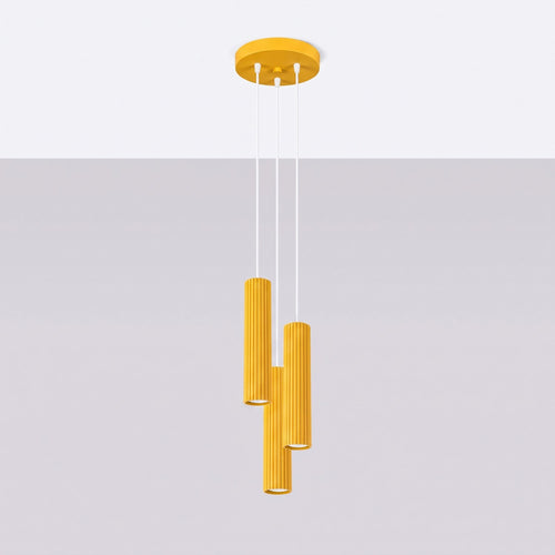 Sollux Lighting Hanglamp KARBON 3P geel - 19,5x19,5x108cm