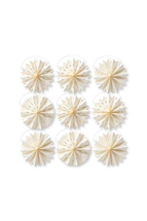 vtwonen - Kerststerren - Papier - Ivoor - 10 cm - Set van 9
