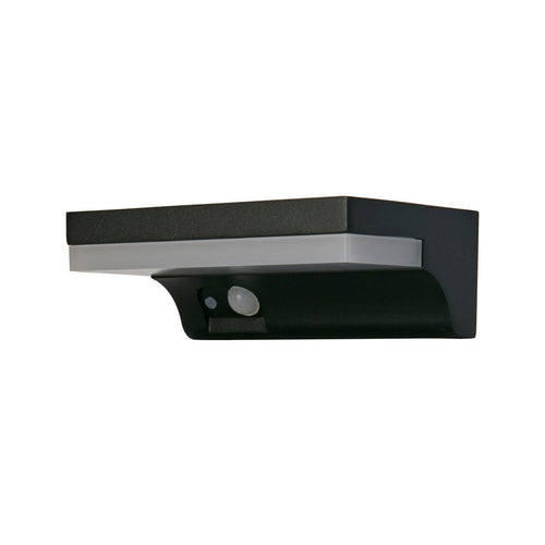 Searchlight Solar Buitenwandlamp Zwart Metaal & Wit Polycarbonaat