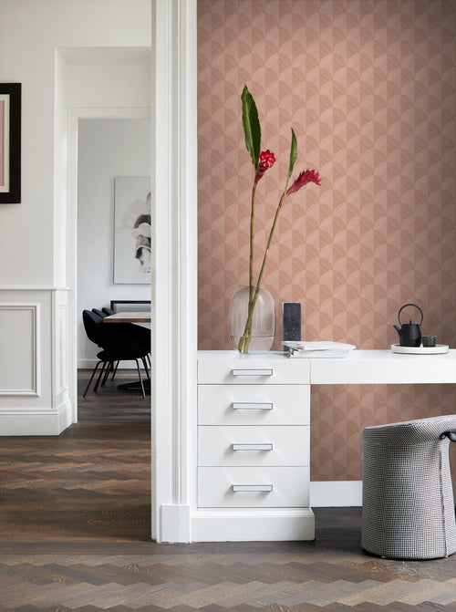 Origin Wallcoverings behang 3D-motief terracotta roze - 50 x 900 cm - 347989 - vtwonen shop