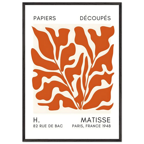 Artfulprints Poster met Lijst Matisse – Seabed shapes orange   - 70x100 cm - Oranje