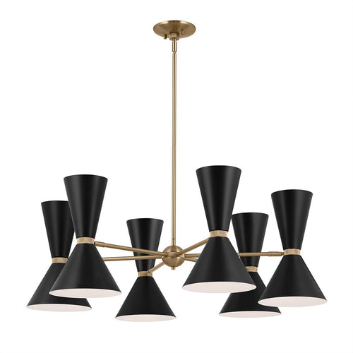 Mehrarmige Pendelleuchte, moderne Deckenleuchte, Champagner-Bronze, Schwarz, 12 x E27