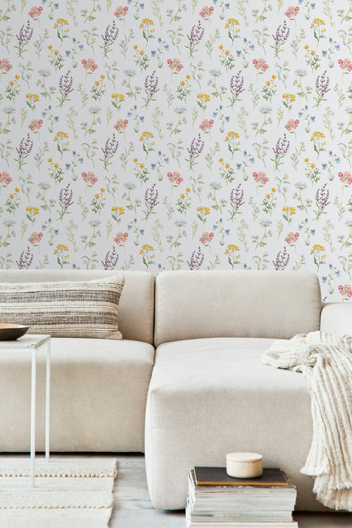 Sanders & Sanders behang bloemen wit en meerkleurig - 53 cm x 10 m - 640170 - vtwonen shop