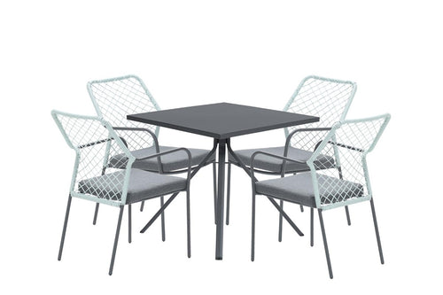 5-delige tuinset Dido stoelen zachtgroen - Rimini tafel