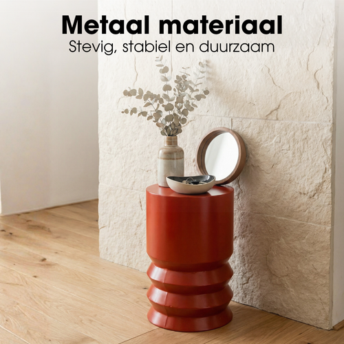 Mica Decorations Mart Bijzettafel – Bijzettafel Rond – Tafeltje – Koffietafel – Bijzet Tafel voor Woonkamer – Ook als Plantentafeltje