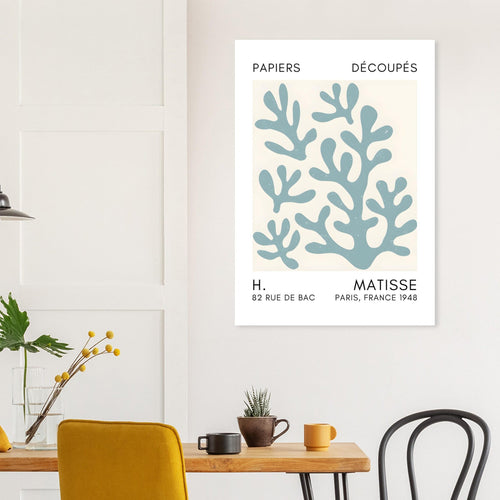 Artfulprints  Matisse – Coral shadows turquoise   poster 70x100 cm - vtwonen shop