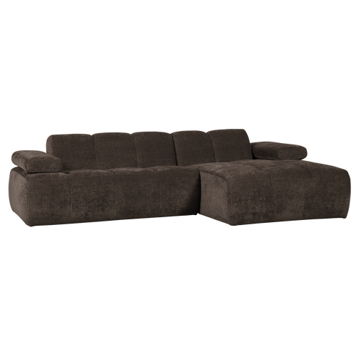 WOOOD chaise longue rechts Mojo - Geweven Ribstof - Bruin - 74x284x160 - vtwonen shop