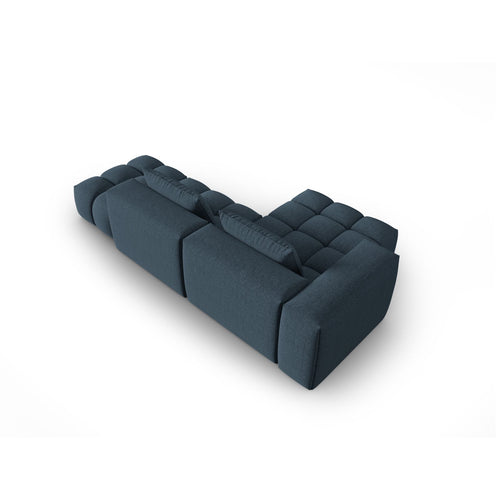 Cosmopolitan Design - Modulaire hoekbank links Verona 4-zits, structurele stof donkerblauw - 145x265x70cm