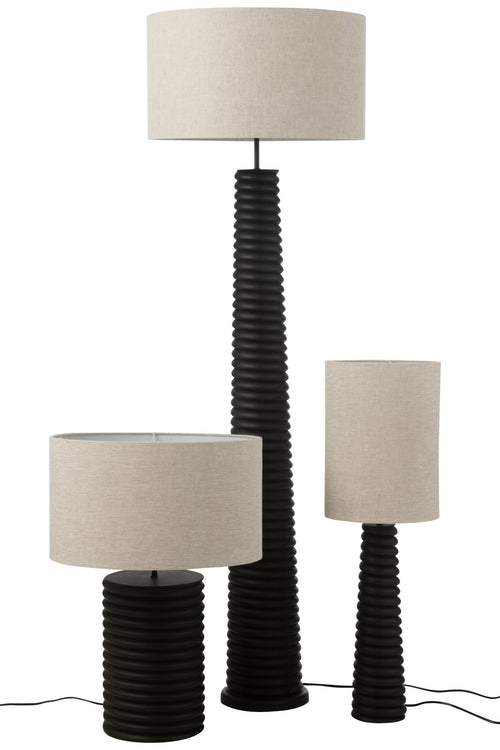 J-Line lamp Schroefdraad Wijd Ailanthus - hout - zwart/grijs