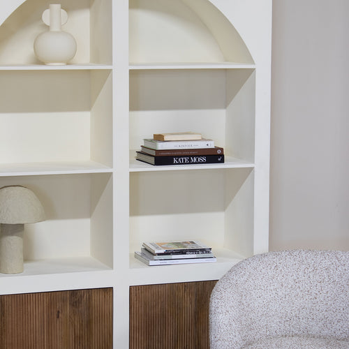 Giga Meubel Vakkenkast Miné - Beton Ciré - Beige - 150x38x210cm - vtwonen shop