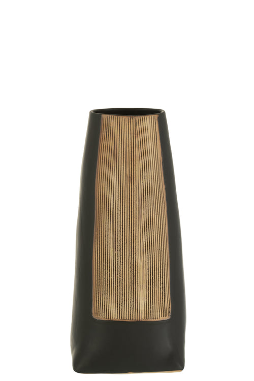 J-Line vaas Maria Lang - keramiek - zwart - small - 29 cm hoog