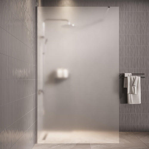 Badplaats Douchewand Florida 100 x 200 cm – Chroom – Inloopdouche 8 mm met Melkglas