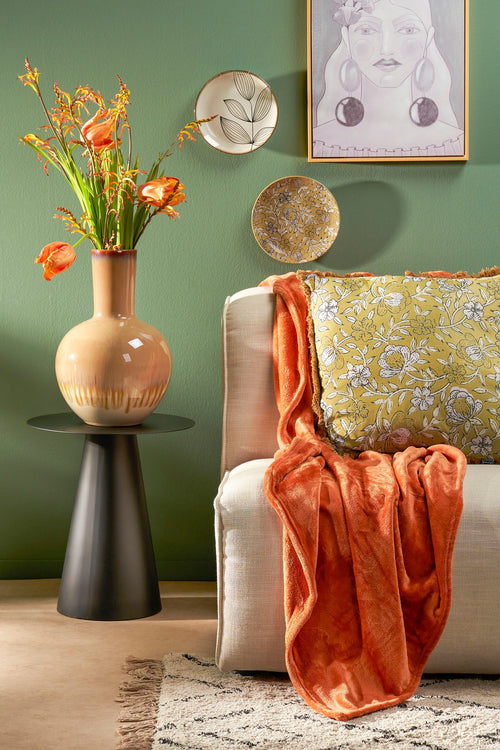 In The Mood Collection Famke Fleece Plaid - L180 x B130 cm - Terra - vtwonen shop