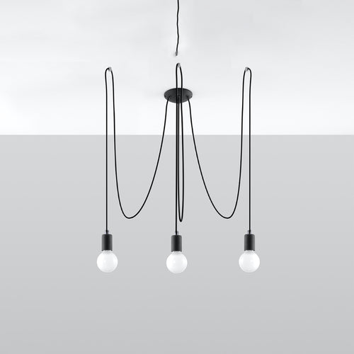 Sollux Lighting Kroonluchter EDISON 3 zwart - 300x300x150cm