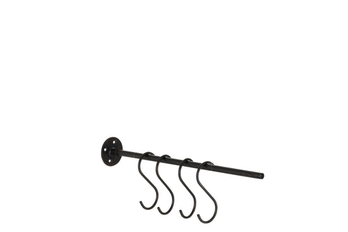 J-Line wanddecoratie Textiel Hanger - metaal - zwart - vtwonen shop