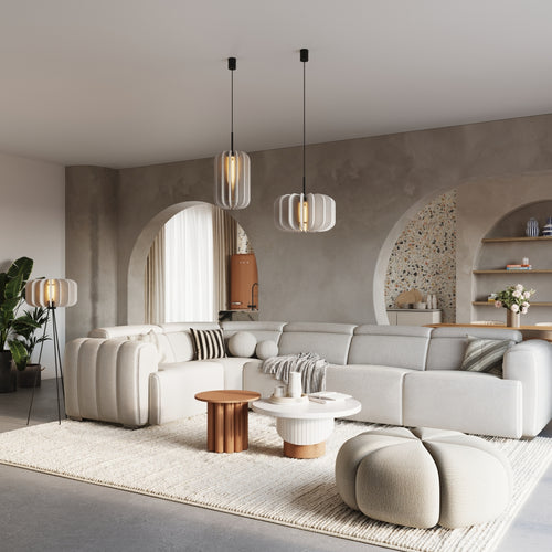 Sollux Lighting Hanglamp MULA 27 beige - 27x27x165cm