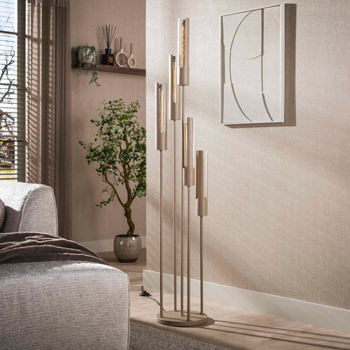 Giga Living Vloerlamp Tube - Beige Metaal - Ø30x175cm