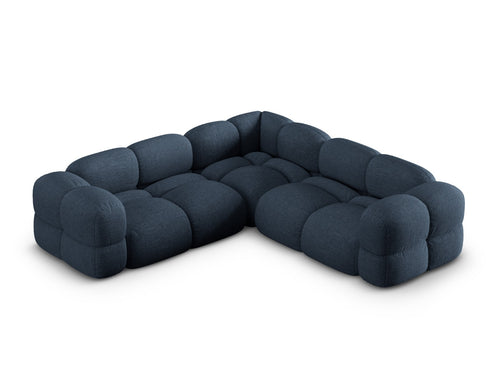 Cosmopolitan Design Symmetrische hoekbank Loretto 4-zits, structurele stof donkerblauw - 250x250x68cm