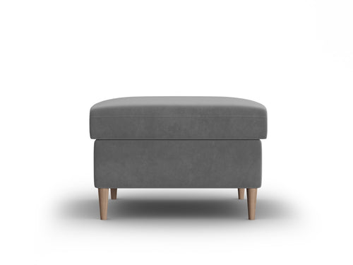 Cosmopolitan Design Poef Kyoto flueel lichtgrijs - 70x70x45cm