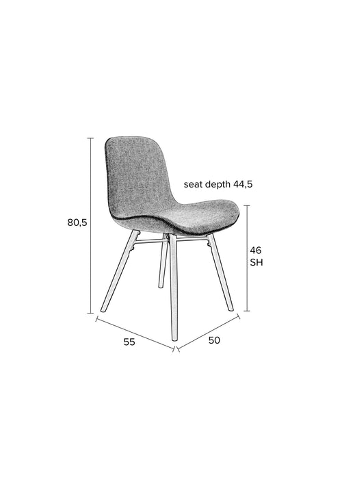 Housecraft Living Lester Eetkamerstoelen Antraciet - Set van 2 - vtwonen shop