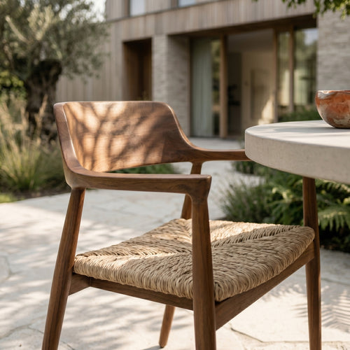 DÉJA Living Tuinstoel Lev - Walnoot Hout - Set van 2