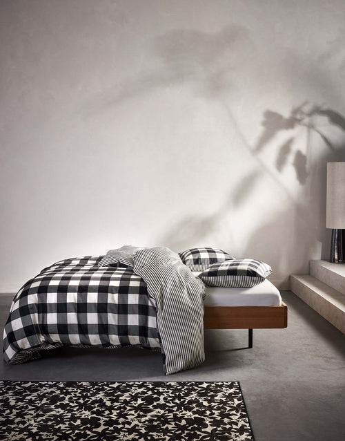Essenza Chess dekbedovertrek - Lits-Jumeaux - 240x200/220 cm - Antraciet