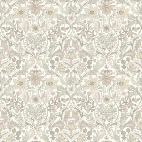 Borastapeter behang vintage bloemen in art nouveau stijl wit en beige - 53 cm x 10.05 m - 660947 - vtwonen shop