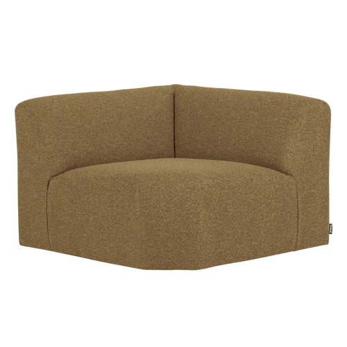 WOOOD hoekelement recht Mojo Base - Bouclé - Geel/Bruin Melange - 74x105x105