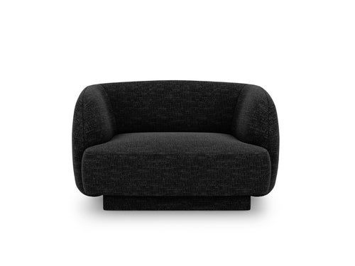 Micadoni Fauteuil Miley chenille, zwart - 90x103x70cm