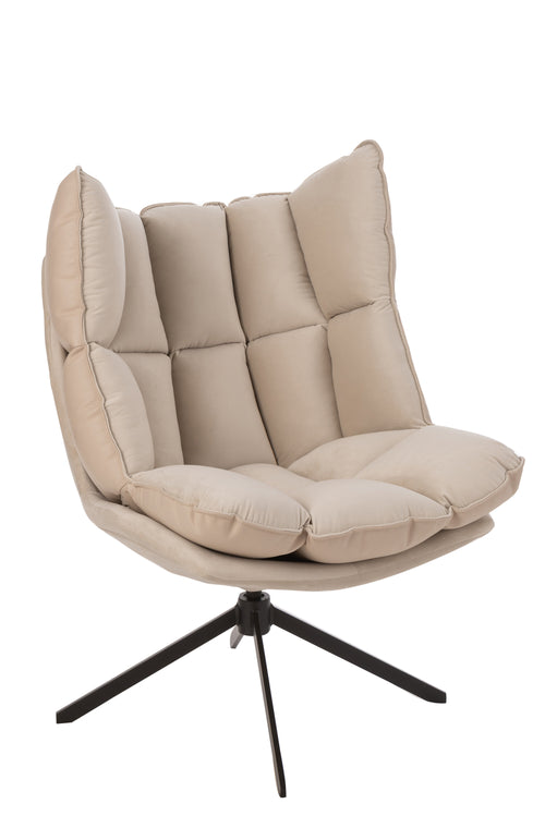 J-Line stoel Relax Kussen - textiel/metaal - beige