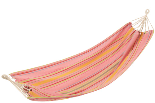 J-Line hangmat Strepen - katoen/polyester - roze/mix