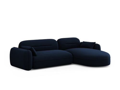 Cosmopolitan Design Modulaire hoekbank rechts Sydney 4-zits, flueel, koningsblauw - 165x275x70cm