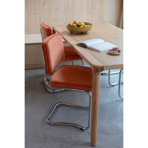 Zuiver Ridge Kink Rib Eetkamerstoelen Oranje - Set van 2