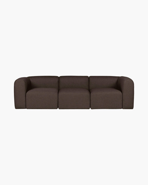 noo.ma Flom 3-zits bank - chocoladebruin bouclé, zacht zitcomfort
